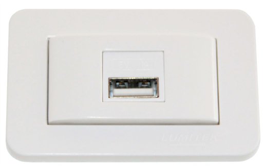 TOMADA USB CHARGER BRANCA (1X5V-1A)