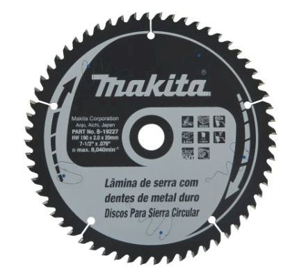 DISCO DE SERRA 7.1/4" (190 MM) 60 D