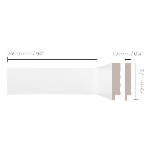 RODAPÉ BRANCO LISO 2400 X 10 X 70 MM